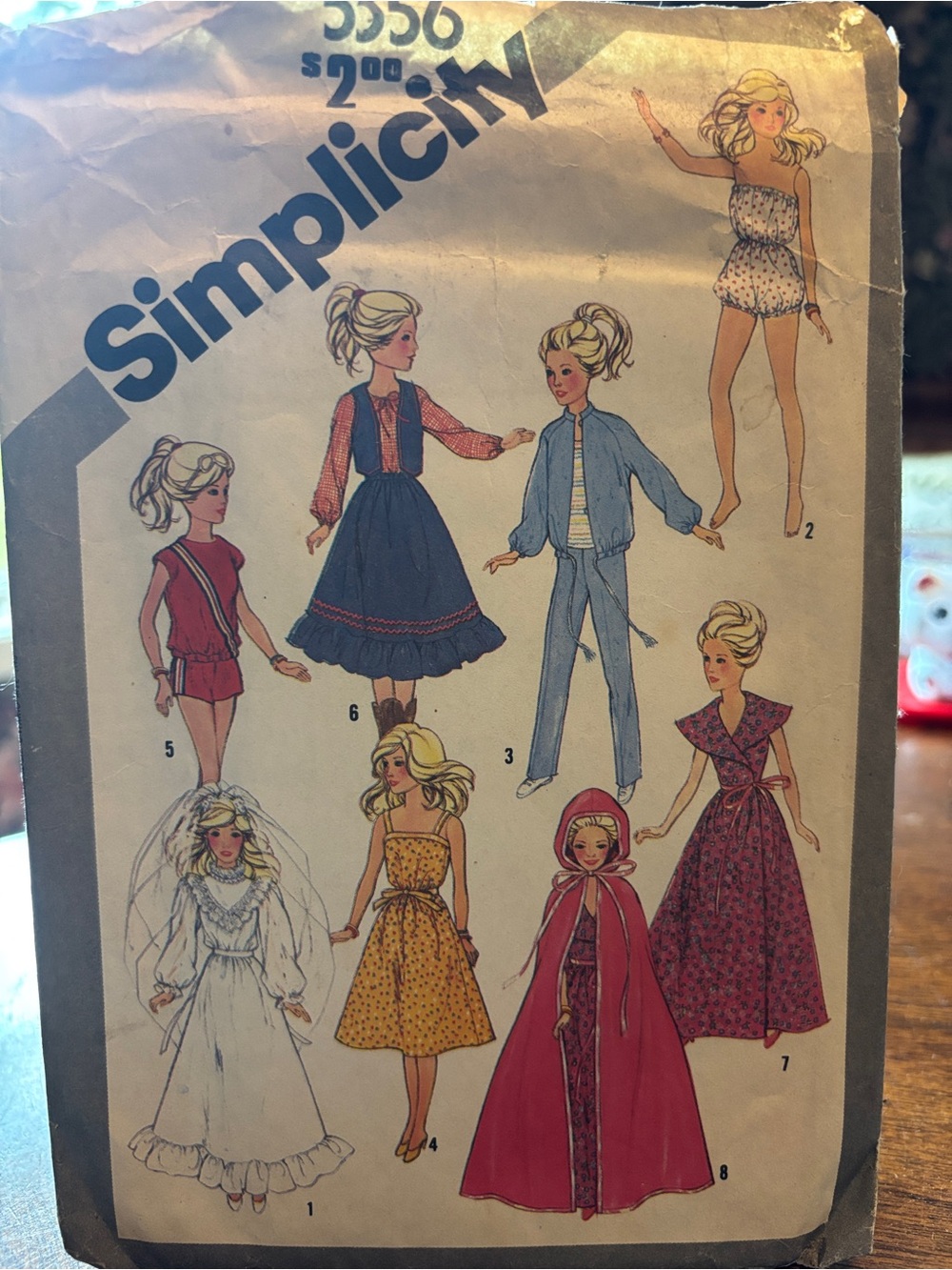 Simplicity Vintage Sewing Pattern Cover - Barbies' Dresses & Outfits